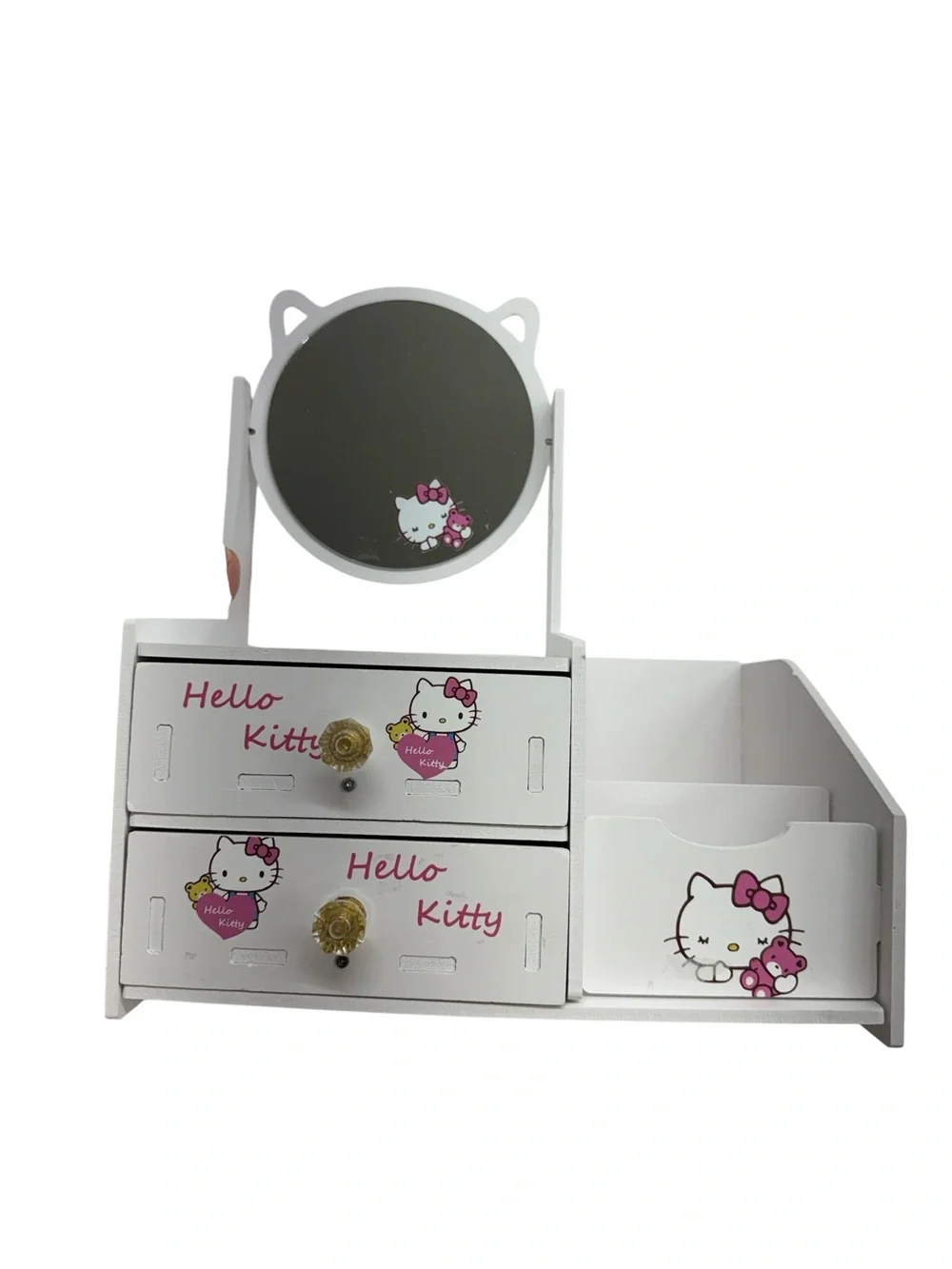 Hello Kitty White and Pink Jewelry Chest with Cat-Ear Mirror